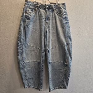 BCBGeneration Light Blue Flare & Wide Leg Barrel Jeans